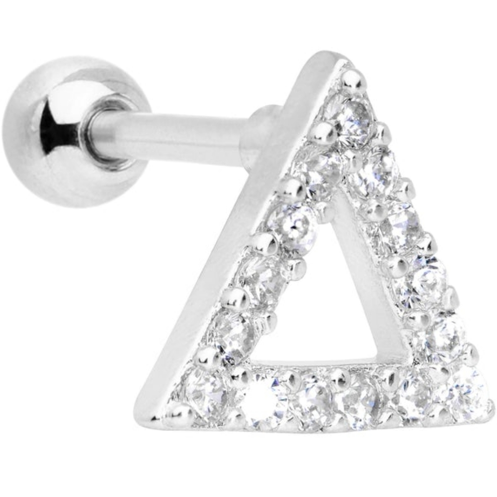 Clear Gem Triangle Cartiglage Earring